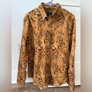 Todd Snyder Shirt Men’s Mustard Yellow Corduroy Floral print